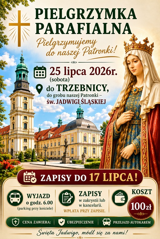 Plakat: Pielgrzymka do Trzebnicy 25 lipca